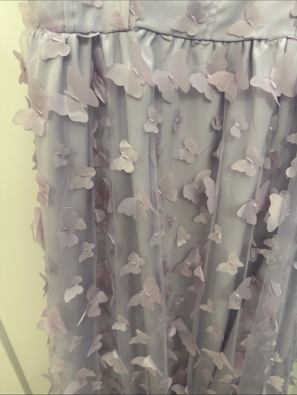 NWT-Thirty Thirty Women's Lavender Butterfly Appliqué Midi Dress (not underwire) - Picture 3 of 11